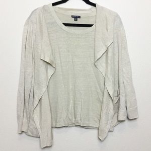 Lafayette 148 Linen Cardigan Set Size Medium Beige